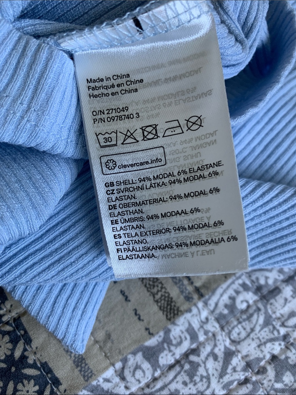 H&M Ribbed Racerback Tank Top - Light Blue - Picture 4 of 4